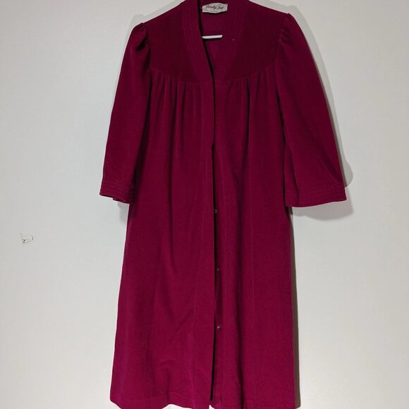 Vanity Fair Bathrobe Dressing Gown Fuchsia VINTAGE Size Small - Picture 1 of 6